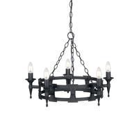 Lampadario Luce a Sospensione D 60 CM Sala da Pranzo Plafoniera 5 Fiamma Ferro [EEK: Inaditato]