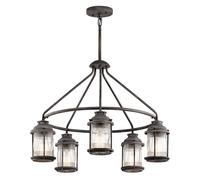 Lampadario Luce a Sospensione Plafoniera Acciaio Vetro Zinco D 66,3 CM 5 Fiamma [EEK: Non valutato]