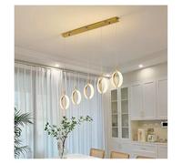 Lampadario Lungo Moderno per Sala da Pranzo, Soggiorno, Loft, Villa - Lampada a Sospensione Girevole in Oro con dimmer remoto, 5 Teste - Elegante Illuminazione per la casa