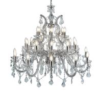 Lampadario Marie Therese 30Lt - Metallo cromato e cristallo trasparente