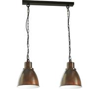 Lampadario Marrone 2xE27 Stile Industriale Paralume Bianco Lampada Da Tavolo