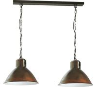 Lampadario Marrone Paralume Bianco Ø45Cm 2X E27 Sospensione Lampada