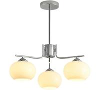 Lampadario Mid Century Bianco Nero - Lampadario Moderno a Semi-Incasso a 6 luci in Vetro Bianco - Lampadari Sputnik industriali in Oro Cromato,Lampadario