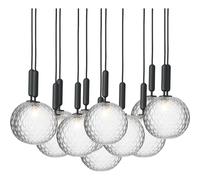 Lampadario Miira 13 Grande Grigio e Ottica Trasparente
