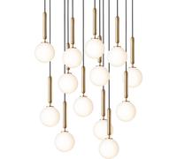 Lampadario Miira 13 Piccolo in Ottone e Opale