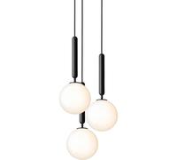 Lampadario Miira 3 Grigio e Opale