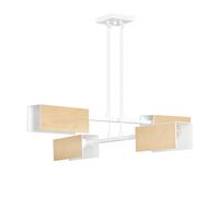 Lampadario Minimal Sarutahiko Acciaio Bianco 4 Luci E27 Ip20