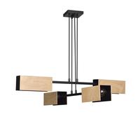 Lampadario Minimal Sarutahiko Acciaio Nero 4 Luci E27 Ip20