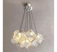 Lampadario Minimalista Creativo a Forma di cubo di Ghiaccio, Lampada a Sospensione in Vetro di Lusso Italiano, lampadario da soffitto Moderno Personalizzato di Design Europeo, soffitto per i