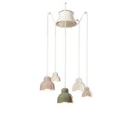 Lampadario Mix Vintage Decò Berimbau Ceramica 3 Luci E27