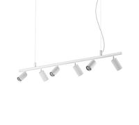 Lampadario Moderna Dynamite Metallo Bianco 6 Luci Gu10 7W 3000K Luce Calda