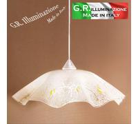 LAMPADARIO MODERNO 1 L. VETRO BIANCO Ø45 SOSPENSIONE SALA DA PRANZO CUCINA Anna [EEK: A++]