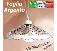 LAMPADARIO MODERNO 1 L. VETRO FUME' ARGENTO Ø40 SOSPENSIONE MODERNA CUCINA Lana2 [EEK: A++]