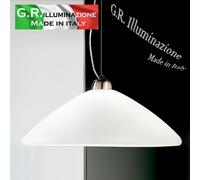 LAMPADARIO MODERNO 1 LUCE VETRO SAT. BIANCO Ø50 SOSPENSIONE SALA DA PRANZO Tina [EEK: A++]
