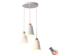 Lampadario Moderno a Batteria con Telecomando -Dario Ricaricabile Tramite Usb per Isola Cucina, Soggiorno e Tavolo da Pranzo. Elegante Illuminazia Sospensida Soffitto in Bianco.