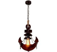 Lampadario moderno a LED, 2*E27 Stile americano Ancora for nave Luci pendenti regolabili Settore Lampadario a doppia testa in ferro vintage,Lampadari