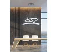 Lampadario moderno a led 3 cerchi nickel TR020