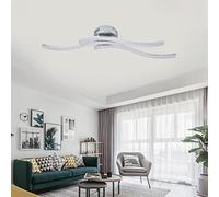 Lampadario Moderno a LED da Soffitto, 23.6" 48W 3000LM Ondulato 3 Colori Dimmerabile Lampadario LED da Incasso Plafoniere con Telecomando, per Soggiorno Sala da Pranzo Camera da Letto Cucina Decorazio