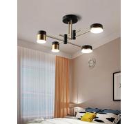 Lampadario moderno a LED Dimmerabile Soggiorno Plafoniera Lampada da tavolo in acrilico con telecomando Plafoniera multi testa in oro nero (petrolio-4)