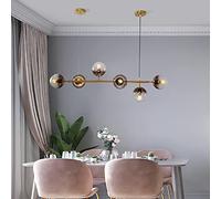 Lampadario Moderno a LED in Legno ad Anello, Lampada a Sospensione Giapponese a 1 Luce, lampadario Circolare Contemporaneo dimmerabile per Isola Cucina Soggiorno Sala da Pranzo-B 50x50x6 cm (20x20x2