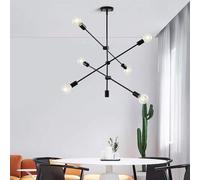 Lampadario Moderno a LED Industriale Nero a V con Finitura Nera Illuminazione a Sospensione contemporanea Lampada da soffitto a 6 luci Lampada da Pranzo a Sospensione,Apparecchio di Illuminazione