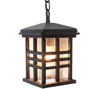Lampadario moderno a LED, lampada a sospensione quadrata in alluminio Lanterna in vetro Lampadario da soffitto Compatible with esterni IP55 ,lampadari