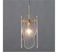 Lampadario moderno a LED Lampadari lunghi di linea Piccoli lampadari in vetro smerigliato Lampada a sospensione sul comodino Sala da pranzo Lampada a sospensione calda decorativa a soffitto(A)