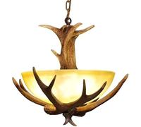 Lampadario moderno a LED, lampadario a sospensione in corna di cervo grande lampadario in resina stile V-intage con luci a sospensione a grana E27
