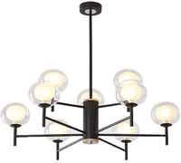Lampadario Moderno a LED Lampadario Moderno Industriale Sputnik Lampadario a Bolle di Vetro Lampada a Sospensione con paralumi in Vetro Trasparente Lampada a Sospensione,Apparecchio di Illuminazione