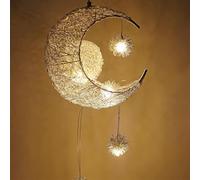 Lampadario moderno a LED, lampade da soffitto, lampadario a forma di stella e luna, lampada a sospensione for camera da letto, decorazioni natalizie, luce led soffitto