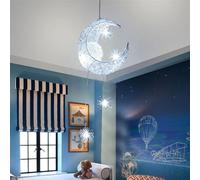 Lampadario moderno a LED, lampade da soffitto, lampadario a forma di stella e luna, lampada a sospensione for camera da letto, decorazioni natalizie, luce led soffitto