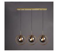 Lampadario Moderno a LED Oro/Nero con Perline di Vetro Trasparente a Forma di Bolla e Stella, Ideale per Soggiorno, Sala da Pranzo e Camera da Letto, Modello G-15bubbles-Warmlight.