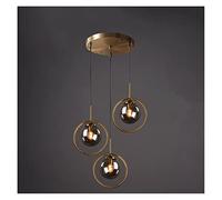 Lampadario Moderno a LED Oro/Nero con Perline di Vetro Trasparente a Forma di Bolla e Stella, Ideale per Soggiorno, Sala da Pranzo e Camera da Letto, Modello B-12bubbles-Whitelight.