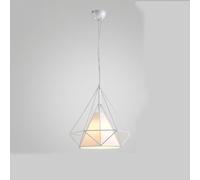 Lampadario moderno a LED, ristorante geometrico americano a testa singola industriale loft bianco - Lampadario piccolo a gabbia Compatible with uccelli retrò, luce led soffitto