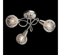 Lampadario moderno a plafoniera faretto led spot luce attacco E14 argento opaco