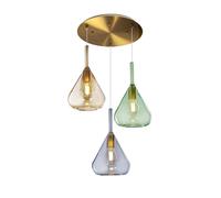 Lampadario moderno a sospensione con vetri soffiati a 3 luci tpl 0952