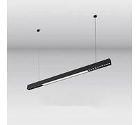 Lampadario Moderno a Sospensione lineare Lungo a LED per Ufficio, Negozio, Garage, Illuminazione architettonica Commerciale, Soggiorno, Sala da Pranzo (Particelle Scure + LED)