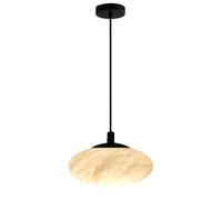 Lampadario Moderno a Sospensione Ovale a LED, Stile Mid Century, Mini lampadario da 5,5" con Globo Bianco, Paralume in alabastro, Finitura in Rame, 3000K, Lampada a Sospensione per Isola Cucina