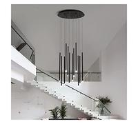 Lampadario Moderno a Spirale a Tubo Lungo con luci a Sospensione a LED con Altezza Regolabile per Isola Cucina, Loft, Bar, Ingresso, 12 luci, Luce Calda Nera. La Bellezza Arriva.
