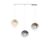 Lampadario Moderno Big Eclipse Metallo Cromo Vetro Multicolor 3 Luci E27