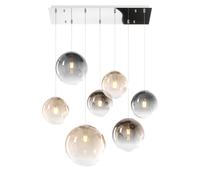 Lampadario Moderno Big Eclipse Metallo Cromo Vetro Multicolor 7 Luci E27