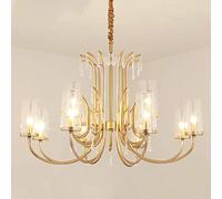 Lampadario moderno con paralume in vetro e cristallo a forma di goccia di pioggia, E14, 13 luci, lampada da soffitto sospesa, soggiorno, cucina industriale, isola, illuminazione-den 6 luci