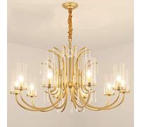 Lampadario moderno con paralume in vetro e cristallo a forma di goccia di pioggia, E14, 13 luci, lampada da soffitto sospesa, soggiorno, cucina industriale, isola, illuminazione-den 6 luci