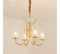 Lampadario moderno con paralume in vetro e cristallo a forma di goccia di pioggia, E14, 13 luci, lampada da soffitto sospesa, soggiorno, cucina industriale, isola, illuminazione-den 6 luci