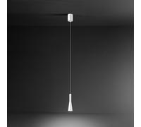 Lampadario Moderno Cone Metallo Bianco Acrilico 7 Luci Led 7W 3000K