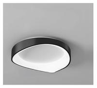 Lampadario moderno, Cream Style Modern Circular LED Chandelier White Lustre Ceiling Light for Master Bedroom Lighting(A-L42cm-Black,Warm)