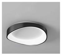 Lampadario moderno, Cream Style Modern Circular LED Chandelier White Lustre Ceiling Light for Master Bedroom Lighting(A-L52cm-Black,Dimmable)
