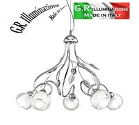 LAMPADARIO MODERNO CROMATO 5 LUCI SOSPENSIONE MODERNA CROMO CUCINA CAMERA Tea [EEK: A]