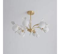 Lampadario Moderno da soffitto in Oro 6 Sputnik con Montaggio a Semi-Incasso, lampadario a Forma di Ramo d'albero, lampadari per Sala da Pranzo con Globo in Vetro opalino