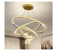 Lampadario moderno di lusso a LED in cristallo con sfera in vetro, lampadario a forma di stella dorata, decorazione Compatible with la casa, soggiorno, lampada da soffitto,luce soffusa